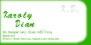 karoly dian business card